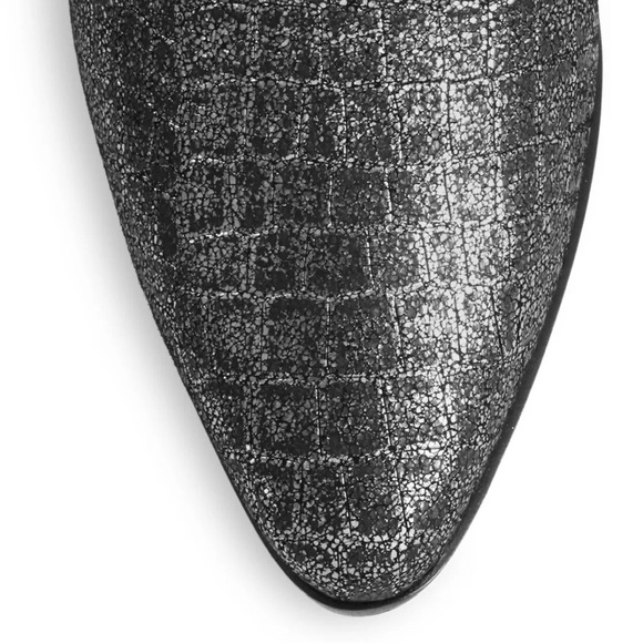 Saint Laurent Wyatt Croc Embossed Ankle Boot - Picture 2 of 12